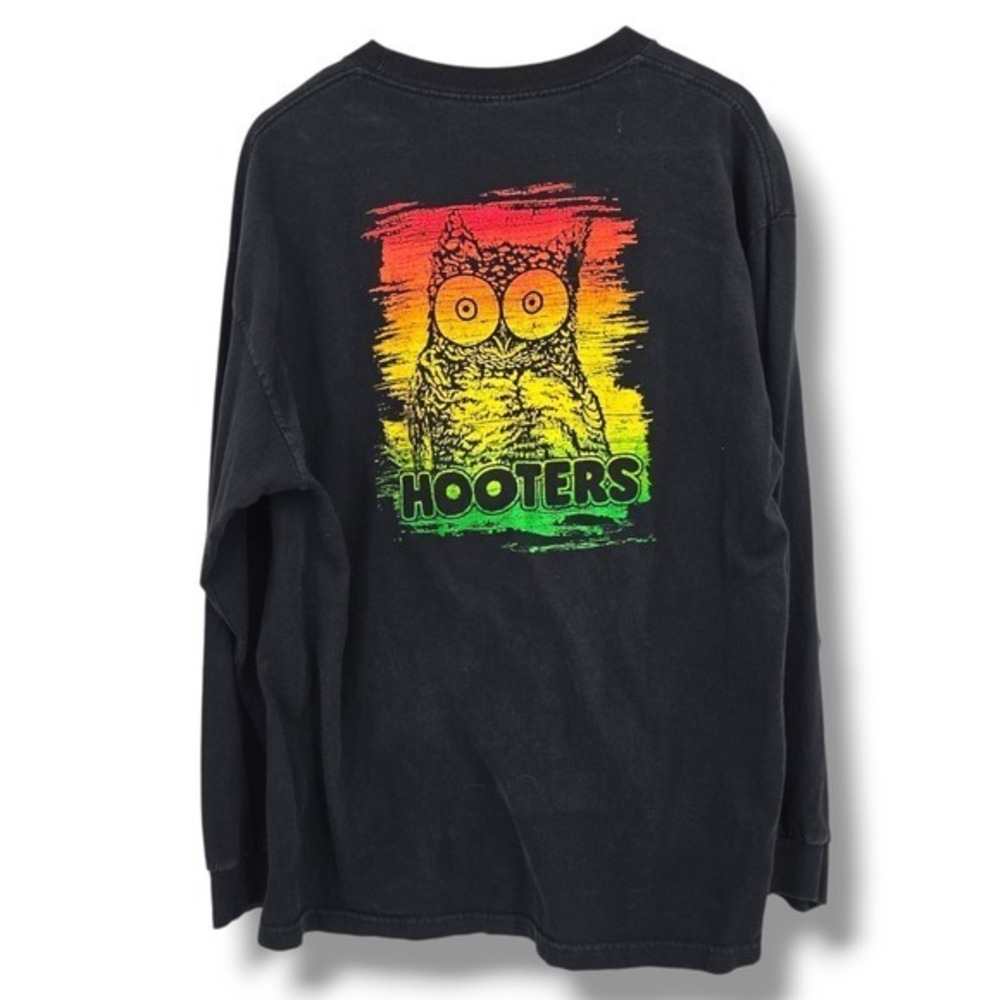 Vintage Alstyle Hooters Long Sleeve Graphic‎ Tee Novelty Restaurant Shirt XL